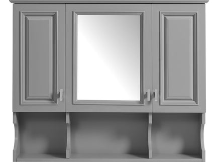 Wall Mounted Bathroom Medicine Wall Cabinet With Mirror & Open Shelves