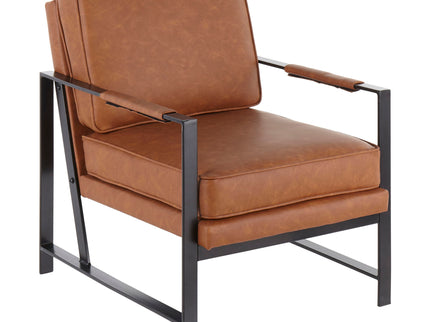 Franklin - Contemporary Arm Chair - Black / Camel