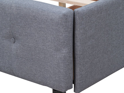 Upholstered Platform Bed With Classic Headboard And Drawers, No Box Spring Needed