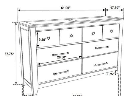 Pelton - 6 Drawer Dresser - Oak