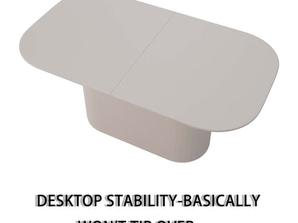 Modern Dining Table With Vertical Striped Legs