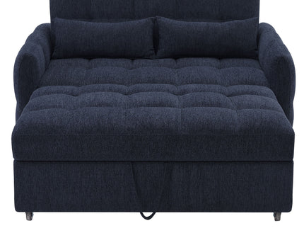 Loveseat Sofa Pull-Out Bed With Adjustable Backrest, 3 USB Ports And 2 Lumbar Pillows For Living Room