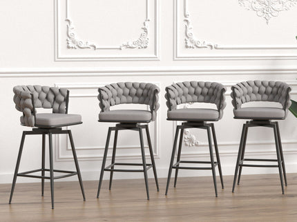 Bar Stool 360 Swivel With Back Footrest