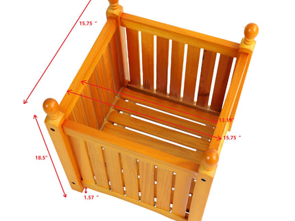 Square Outdoor Flower And Herb Pot - Teak
