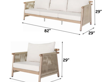 Zira - 5 Piece Patio Sofa Set - Beige