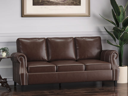 Contemporary 3 Seater Sofa With Nailhead Trim