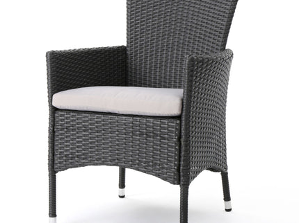 Dimensional Outdoor Dining Chair With Cushion Seat And Iron Frame (Set of 2)