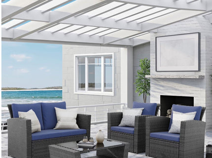 Modern Patio Set With Table And Cushions