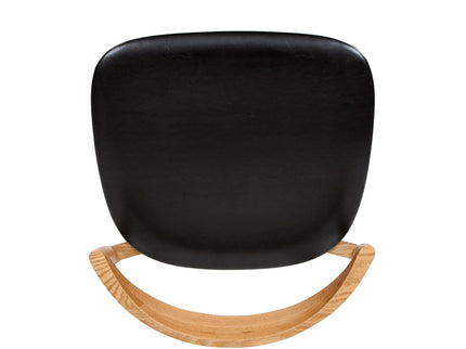 Raven - Stacking Sculpted Oak Dining Chair - Warm Natural Brown / Black