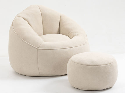 Bedding Bean Bag Sofa Chair High Pressure Foam With Footrest