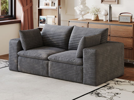 Cloud Sofa, Deep Seat Couches, Removable Cushion For Living Room - Dark Gray