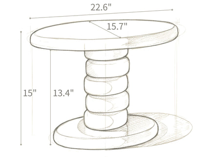 Stacked Cobblestone End Table