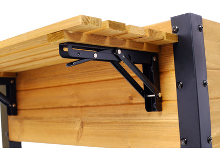 Raised Garden Bed With Metal Legs And Folding Storage Shelf
