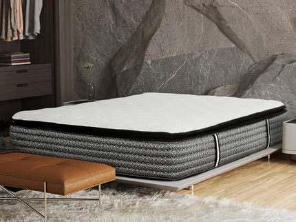 14" Premium Pocket Coil Hybrid Mattress With Gel Memory Foam, Super Plush - Gray / White - King