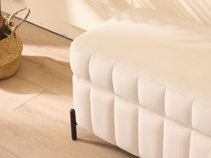 Wide Upholstered Storage Soft Bench Ottoman With Metal Legs