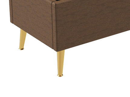 Modern Tufted Storage Ottoman Bench With Metal Legs
