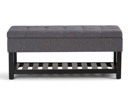 Saxon - Upholstered Transitional Storage Ottoman Bench