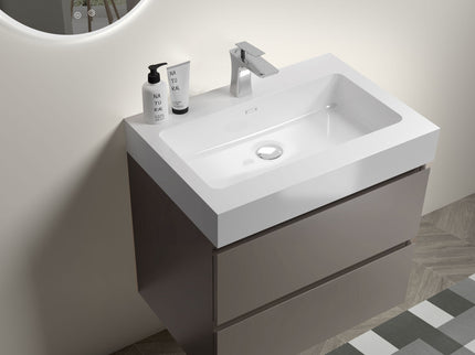 Alice - Bathroom Vanity With Sink, Large Storage Wall Mounted Floating Bathroom Vanity For Modern Bathroom, One-Piece Sink Basin Without Drain And Faucet