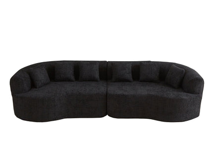 Curved Sectional Sofa With 6 Pillows