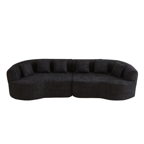 Curved Sectional Sofa With 6 Pillows