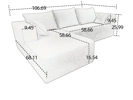 Modular Corner Sofa With Soft Fabric
