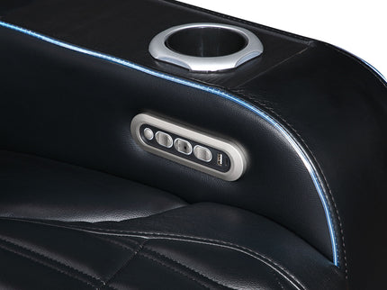 Electra - Power Reclining Sofa With Power Headrests, Drop Down Table, Reading Light, Massage, LED Lighting And USB Control