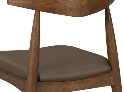 5 Piece Dining Set With 1 Table And 4 Upholstered Chairs - Brown / Walnut