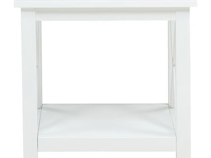 Slater - End Table With X Frame Trim - White
