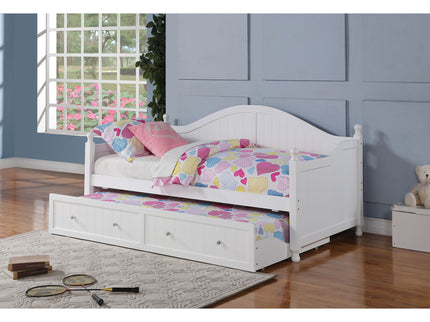 Twin Daybed With Trundle Storage Bed - White