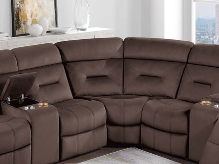 Power Reclining Sectional Set With Console Cup Holders