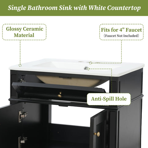 Wall Mounted Bathroom Vanity With Tip Out Drawer And Open Back Design
