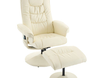 Recliner Chair With Ottoman, 360° Swivel Massage Lounge Chair With 5-Point Vibration & Heated Seat