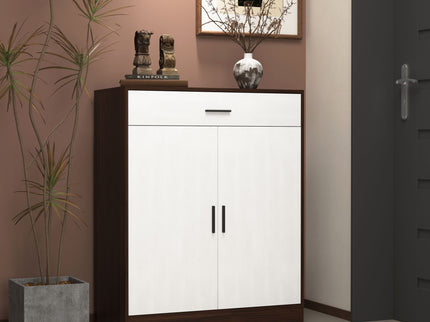 Freestanding Wooden Shoe Cabinet, 4 Tier Organizer With Drawer