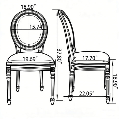 Upholstered With Round Back Dining Chairs (Set of 2)