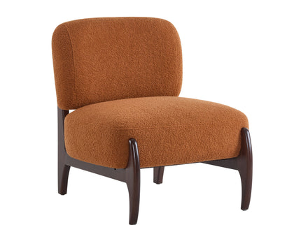 Modern Boucle Lounge Chair With Solid Wood Fram