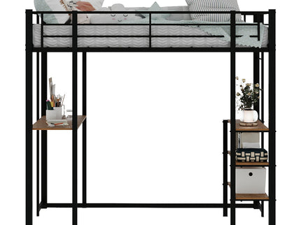Bunk Bed With L-Shaped Desk And Dual Side Stairs