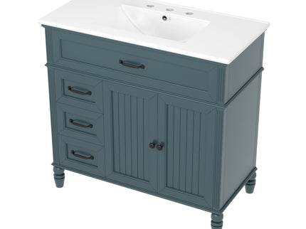 Bathroom Vanity With Sink, Freestanding Cabinet & Drawers