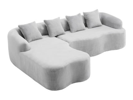 Modular L-Shape Sectional Sofa With Curved Chaise