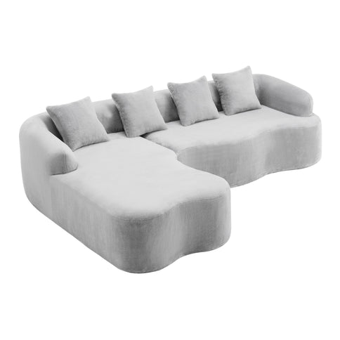 Modular L-Shape Sectional Sofa With Curved Chaise
