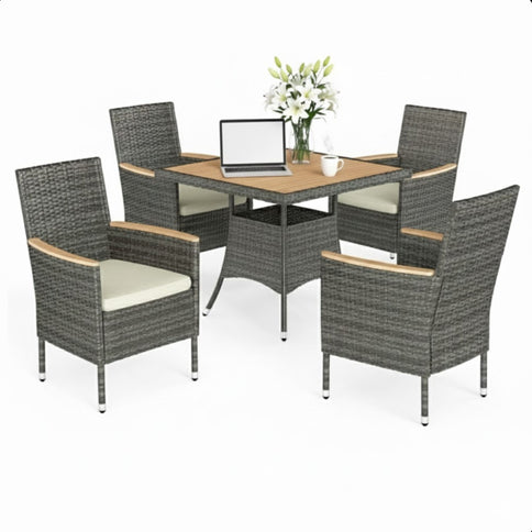All-Weather Square Rattan Patio Dining Table