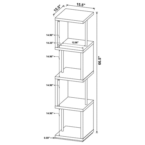 4 Tier Bookcase With Accents