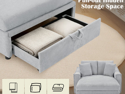 Modern Chaise Sofa With Hidden Storage For Living Room