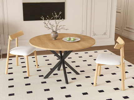 Modern Extendable Round Dining Table Set, Table With Chairs