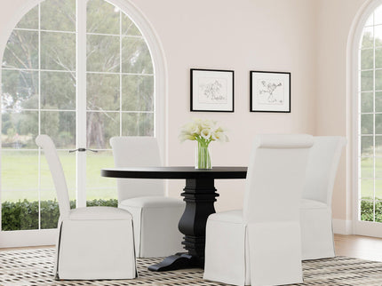 Isela - Upholstered Skirted Side Chair (Set of 2) - White