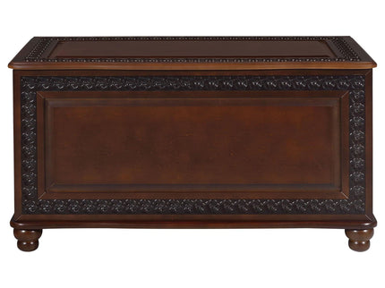 Ornate - Deep Flip Open Storage Cedar Chest With Cedar Lining - Brown