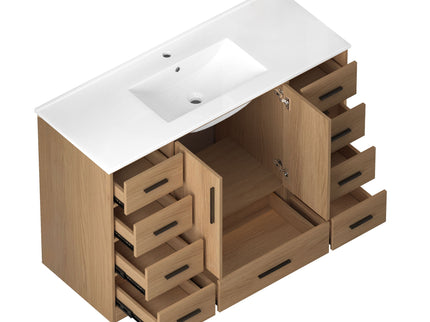 Bathroom Vanity With Abundant Storage 2 Soft Close Doors And 9 Drawers