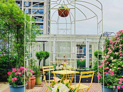Metal Garden Arch Iron Garden Arbors Gazebo Dia High Birdcage Shape Pergola Pavilion For Wedding Ceremony