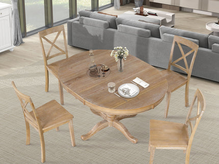 Modern Dining Table Set For 4, Round Table And 4 Kitchen Room Chairs, 5 Piece Kitchen Table Set For Dining Room, Dinette, Breakfast Nook