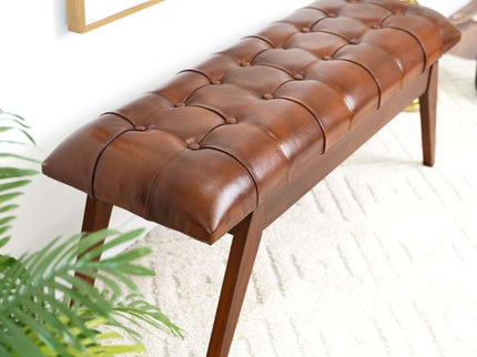 Maja - Bench - Cognac / Dark Brown