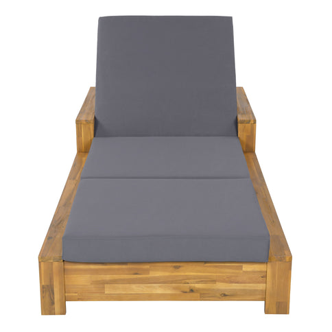 Chaise Lounge With 3 Fold Cushion Set, 3 Position Adjustable Backrest